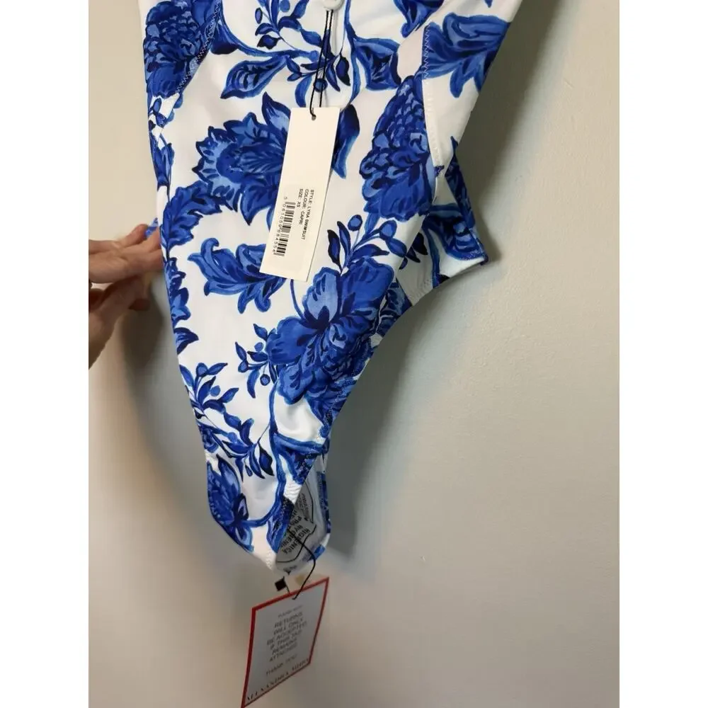 Alexandra Miro ZELLA One Piece Underwire SWIMSUIT - BLUE CAPRI XS NWT $328